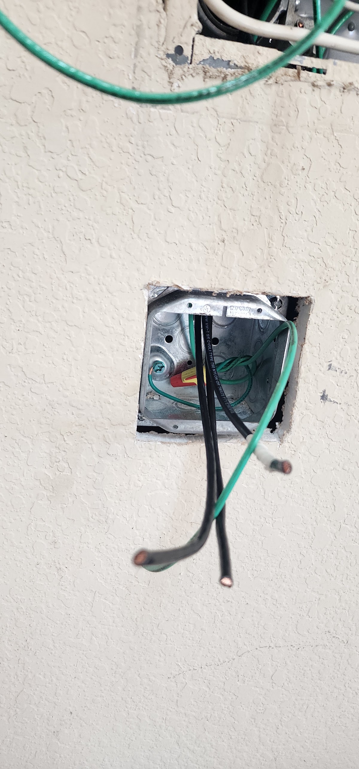 Electrical junction box wiring during installation